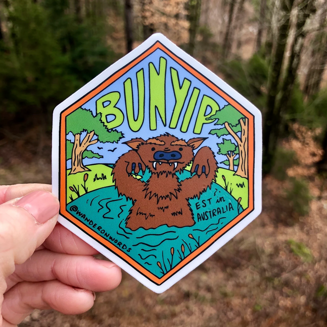 Bunyip Hand-Drawn Cryptid Sticker