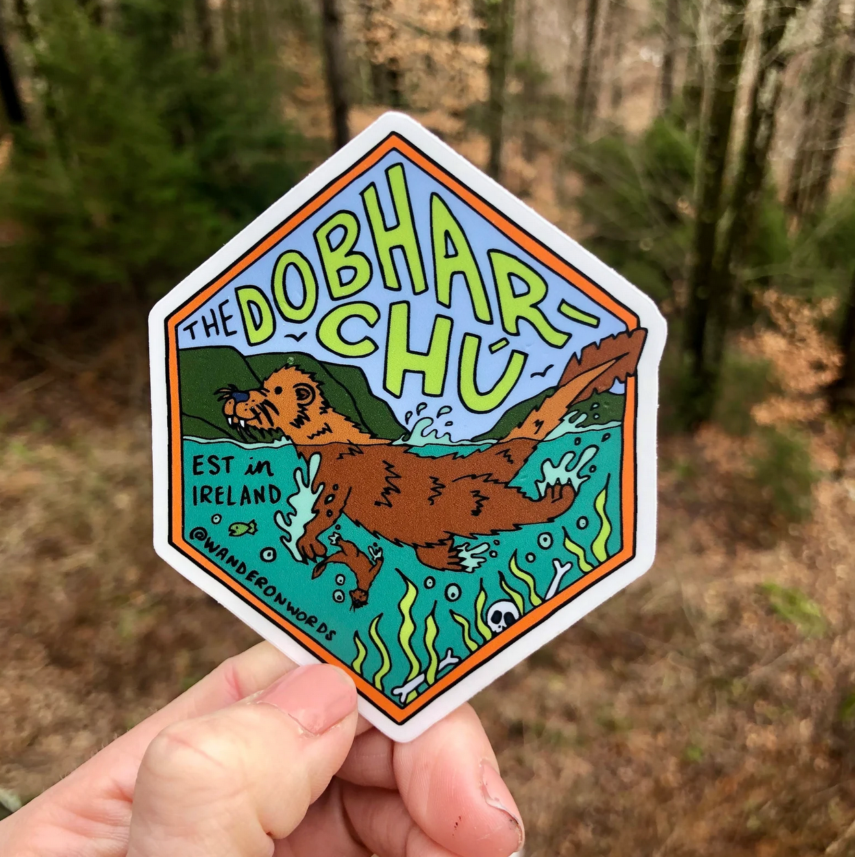 Dobhar Chu Hand-Drawn Cryptid Sticker