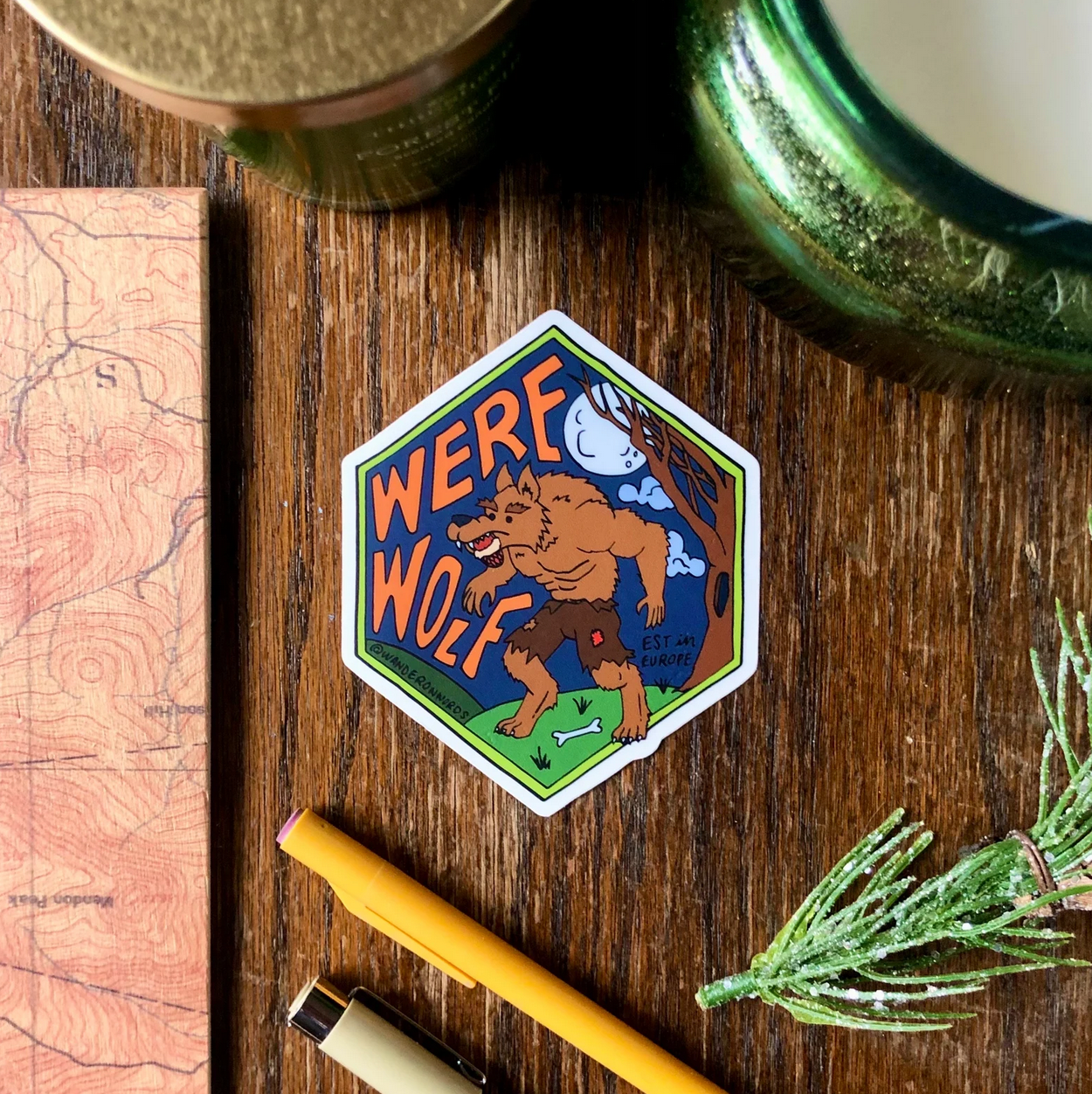 Werewolf Hand-Drawn Cryptid Sticker
