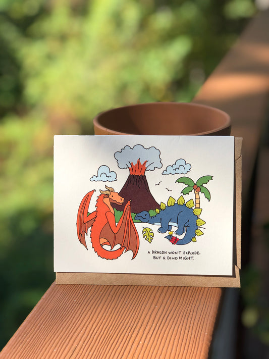 Dino Mite Illustrated Pun Card