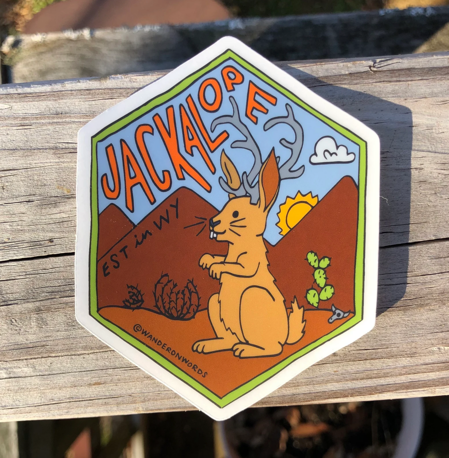 Jackalope Hand-Drawn Cryptid Sticker