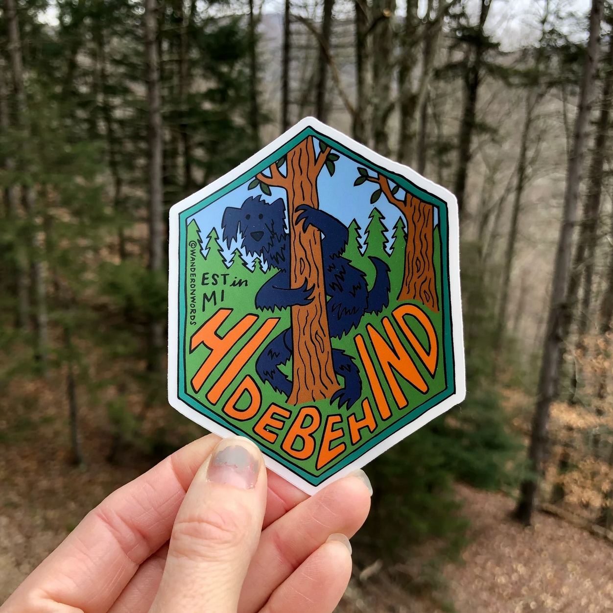 Hidebehind Hand-Drawn Cryptid Sticker