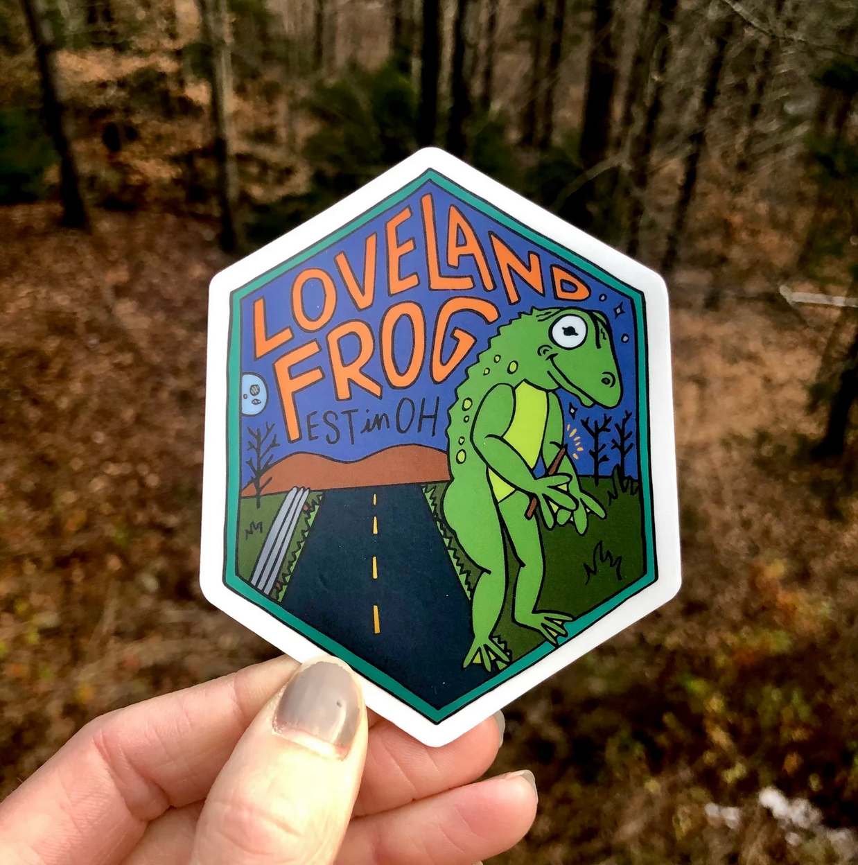 Loveland Frog Hand-Drawn Cryptid Sticker