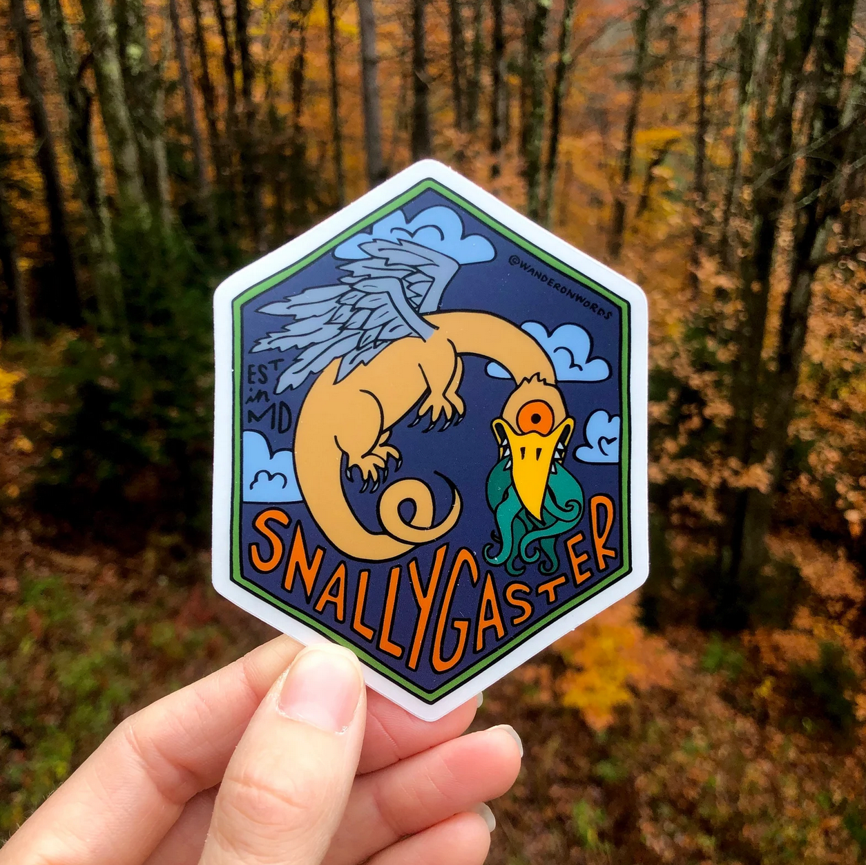 Snallygaster Hand-Drawn Cryptid Sticker