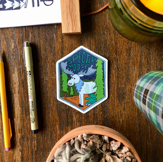 Specter Moose Hand-Drawn Cryptid Sticker