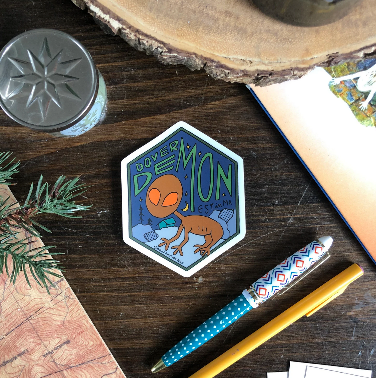 Dover Demon Hand-Drawn Cryptid Sticker