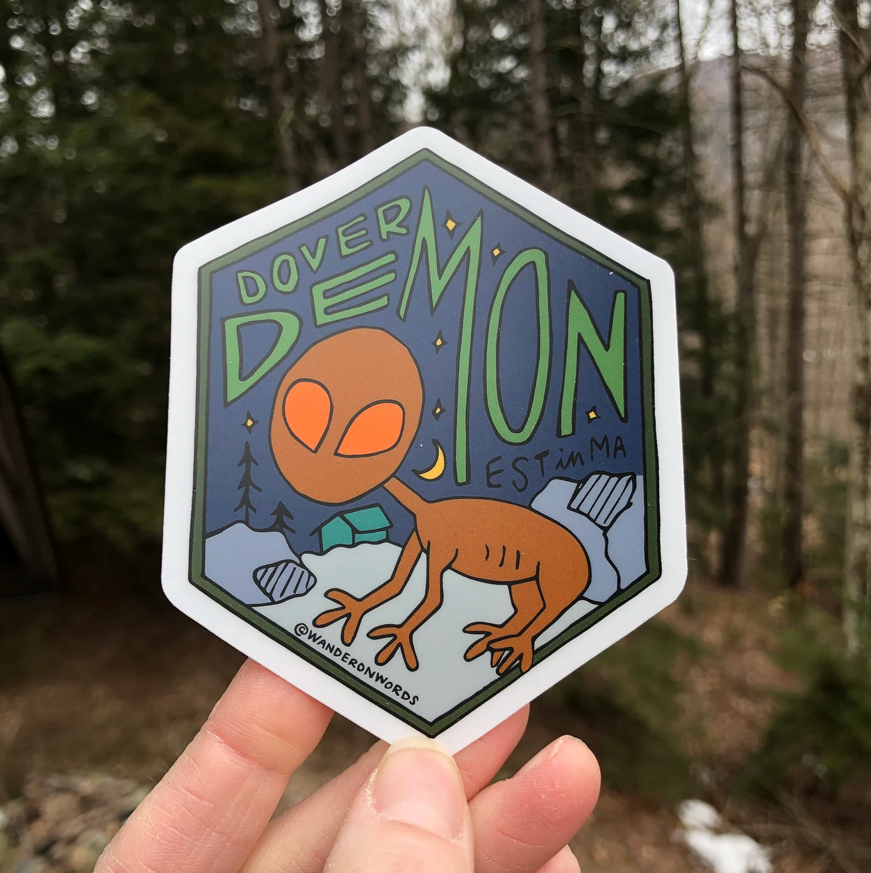 Dover Demon Hand-Drawn Cryptid Sticker