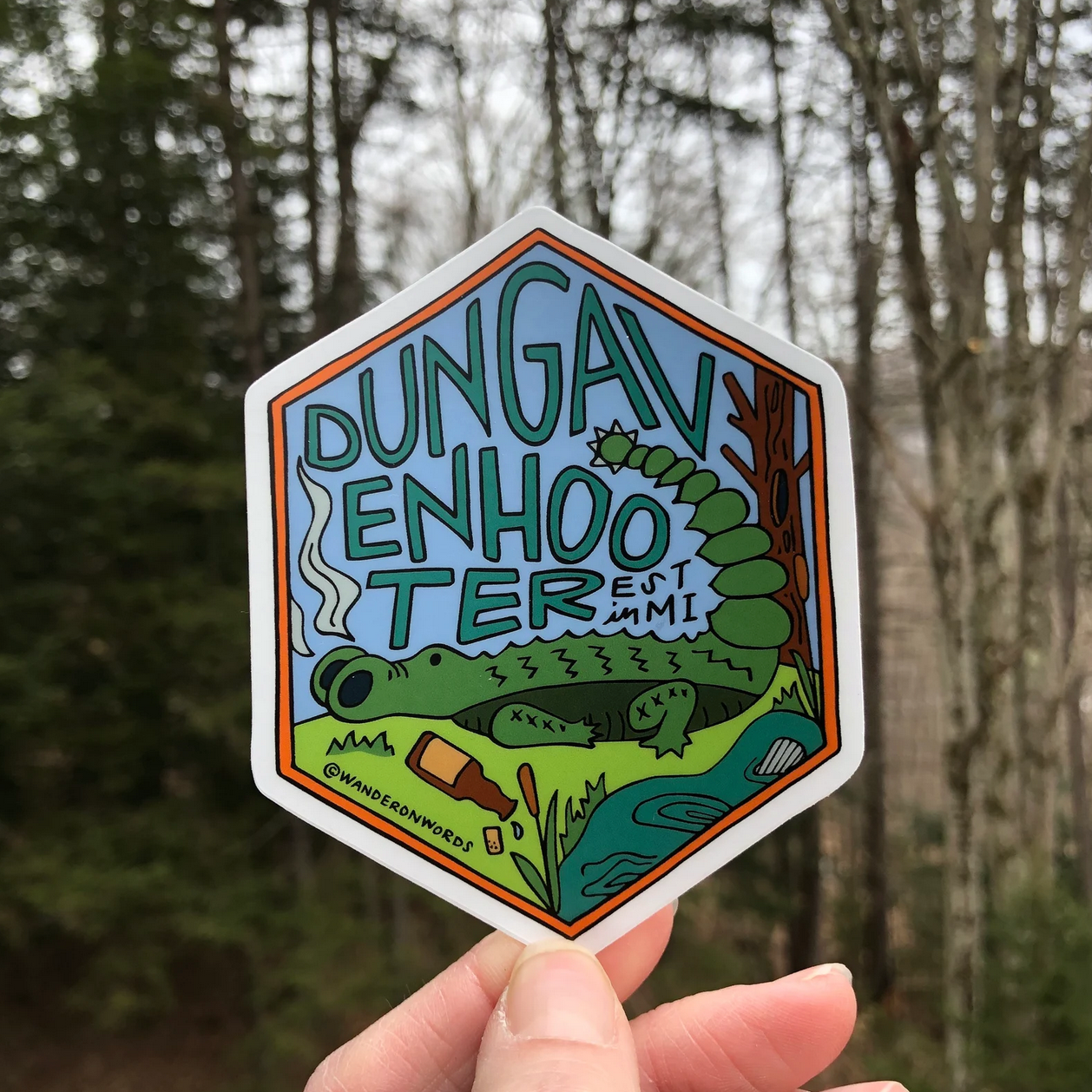 Dungavenhooter Hand-Drawn Cryptid Sticker