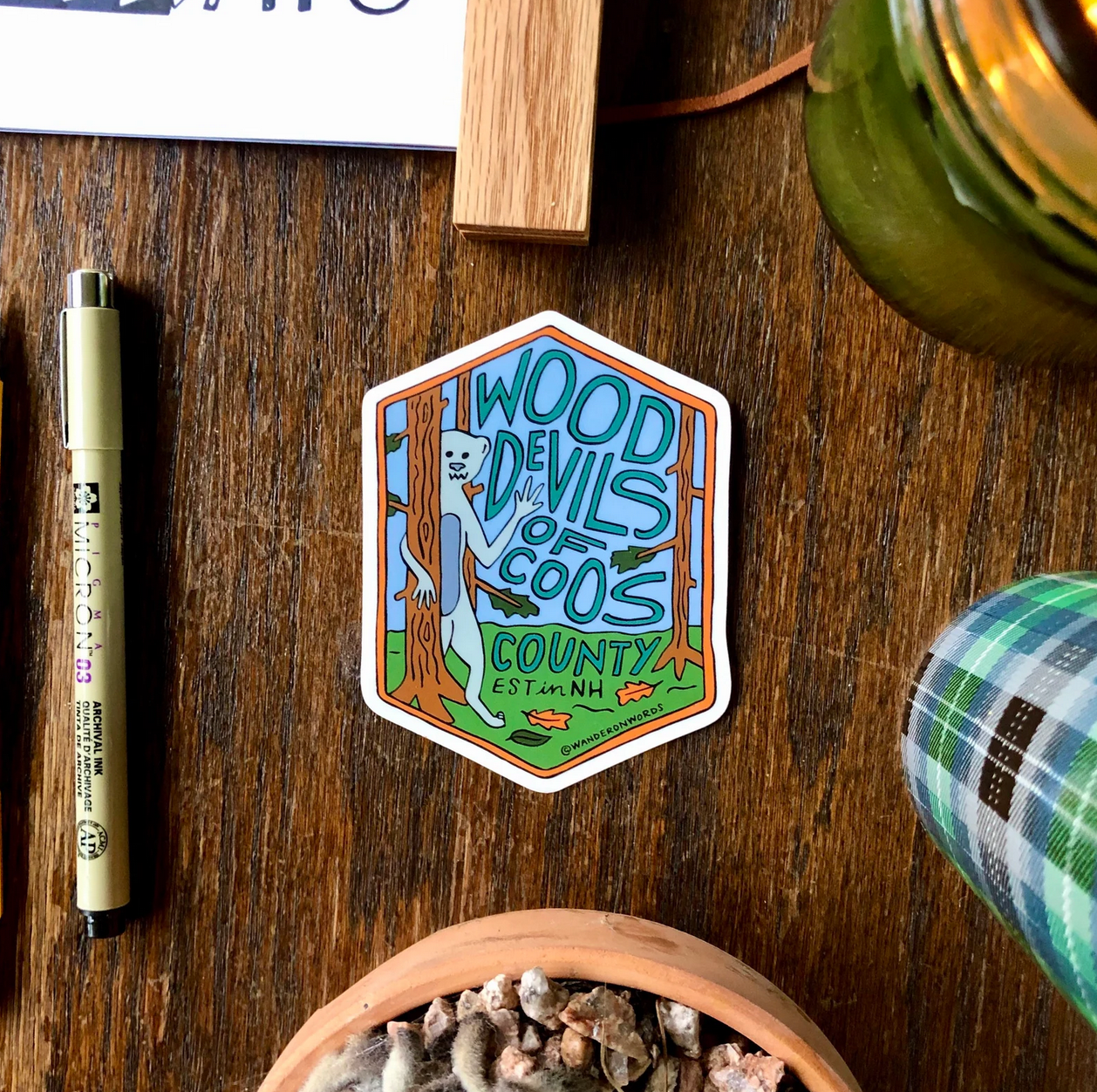 Wood Devils Hand-Drawn Cryptid Sticker