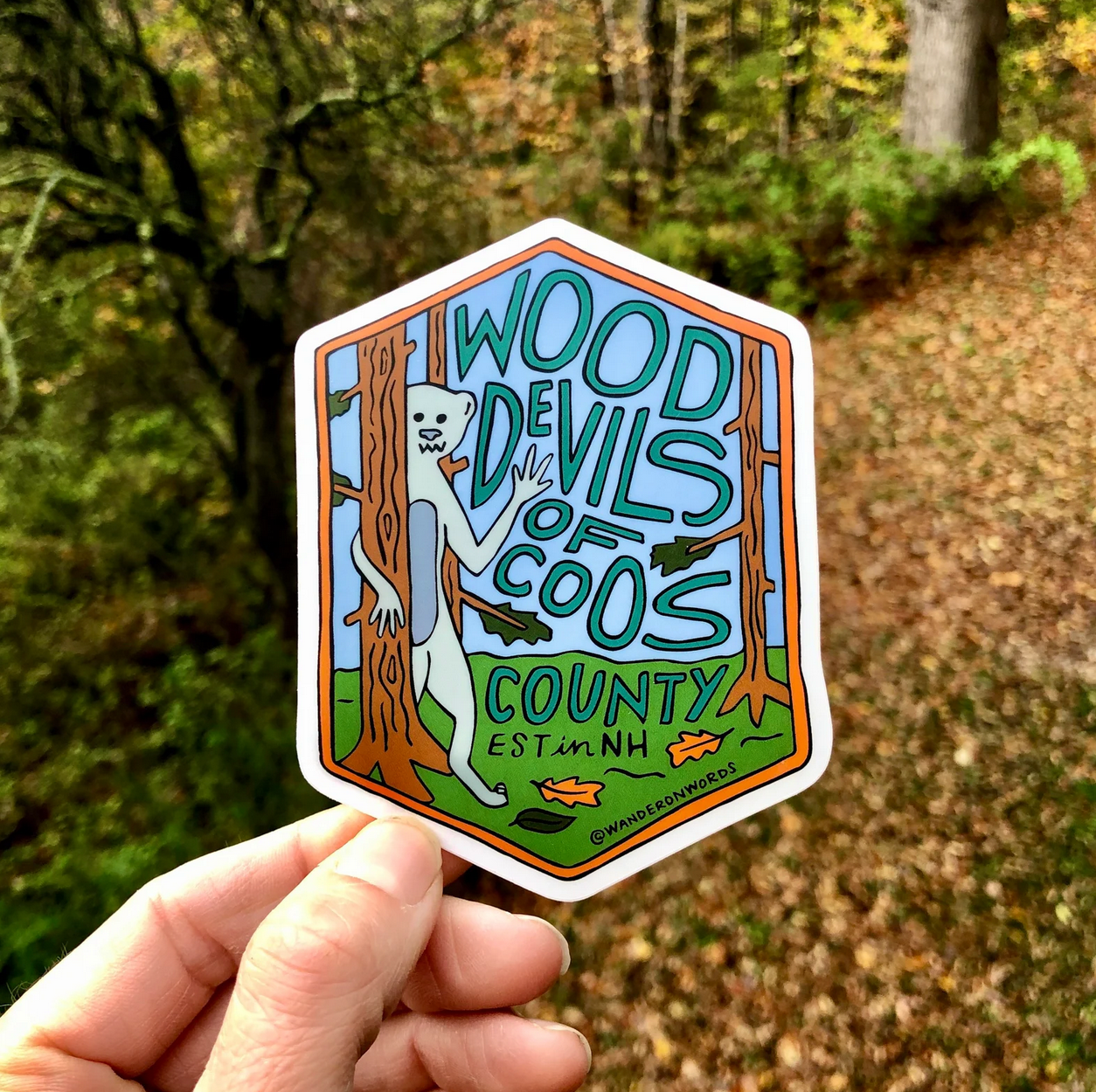 Wood Devils Hand-Drawn Cryptid Sticker