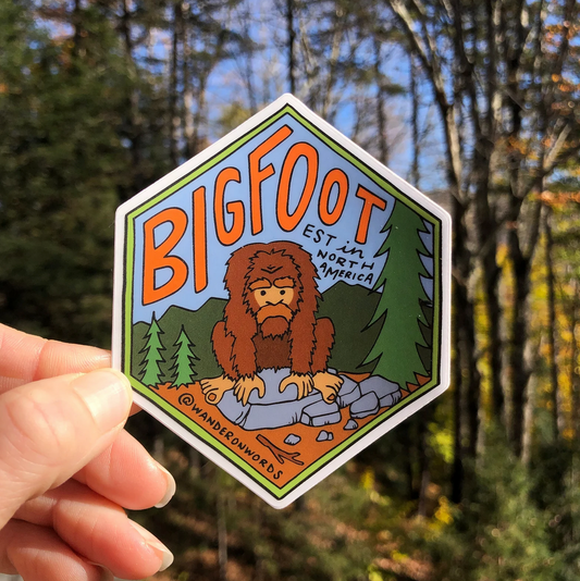 Bigfoot Hand-Drawn Cryptid Sticker