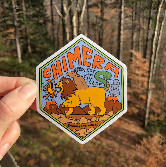 Chimera Hand-Drawn Cryptid Sticker