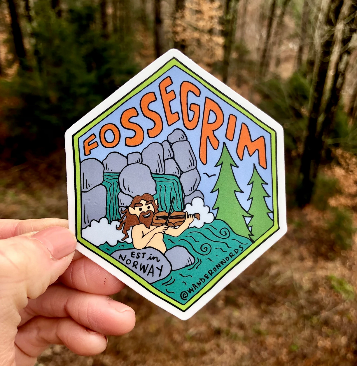 Fossegrim Hand-Drawn Cryptid Sticker