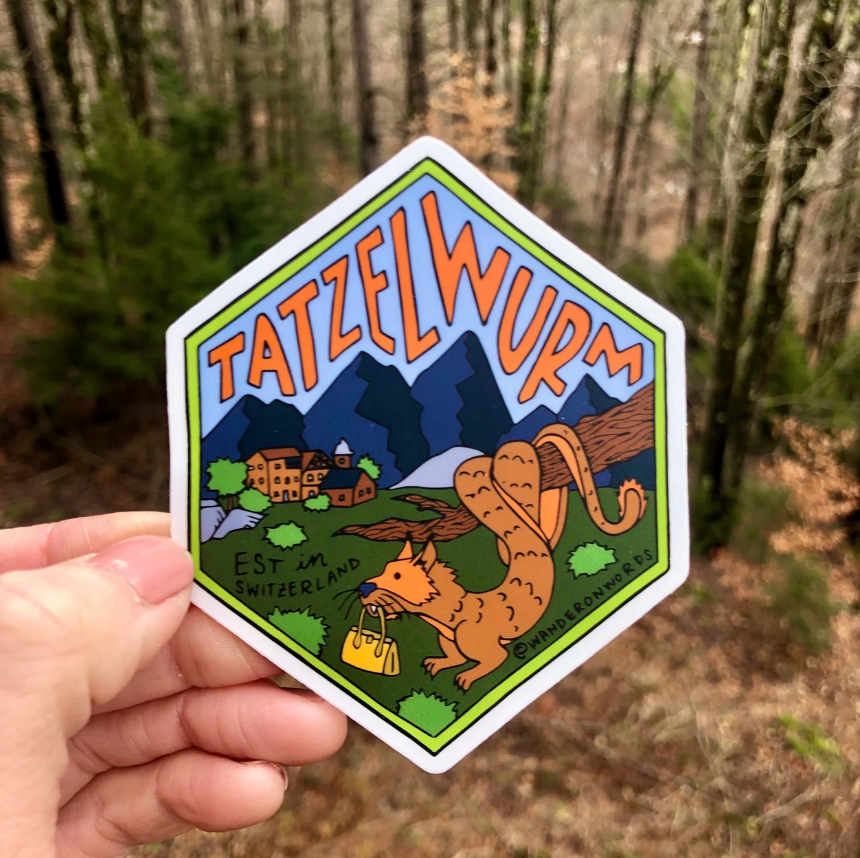 Tatzelwurm Hand-Drawn Cryptid Sticker