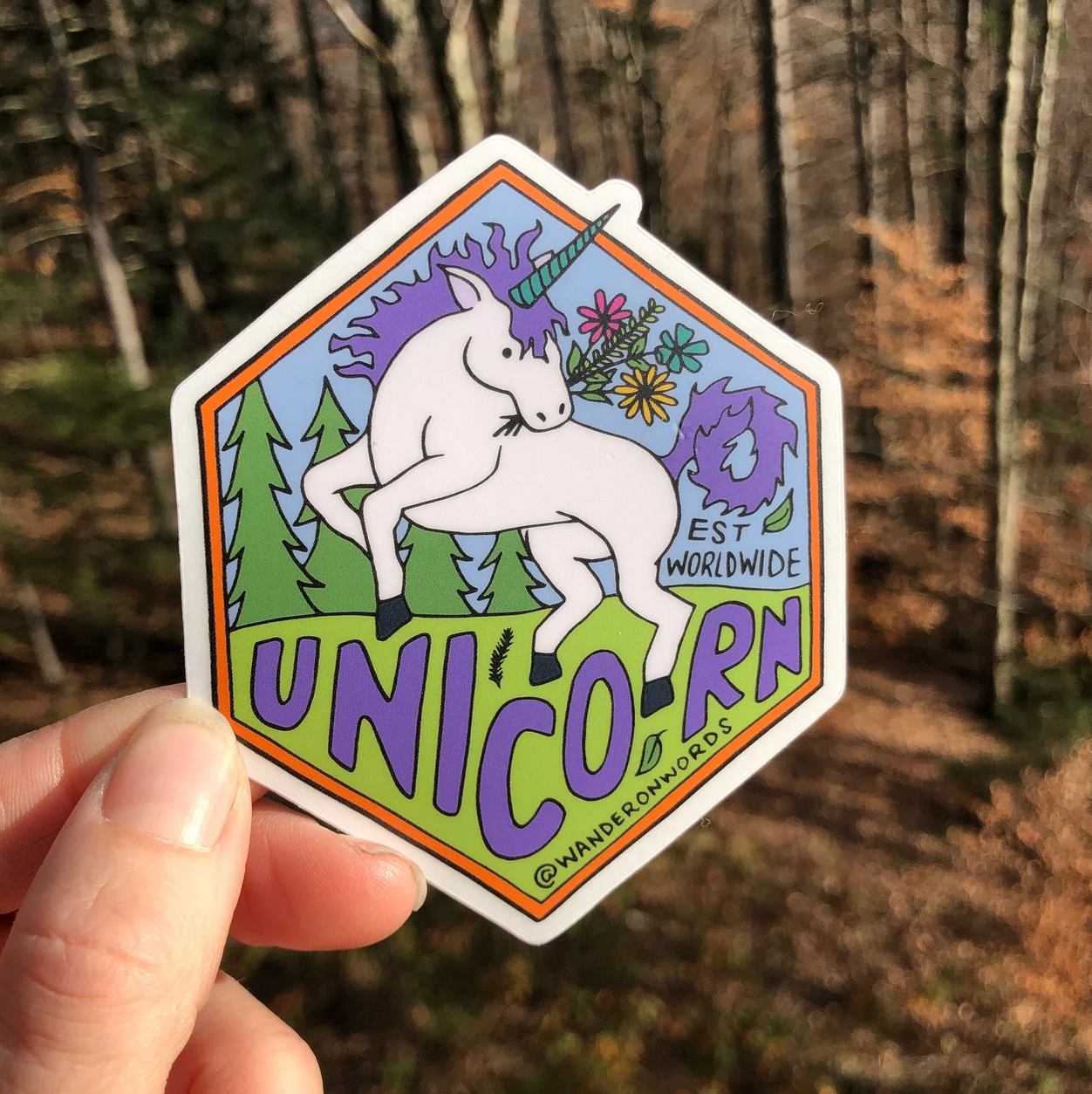 Unicorn Hand-Drawn Cryptid Sticker