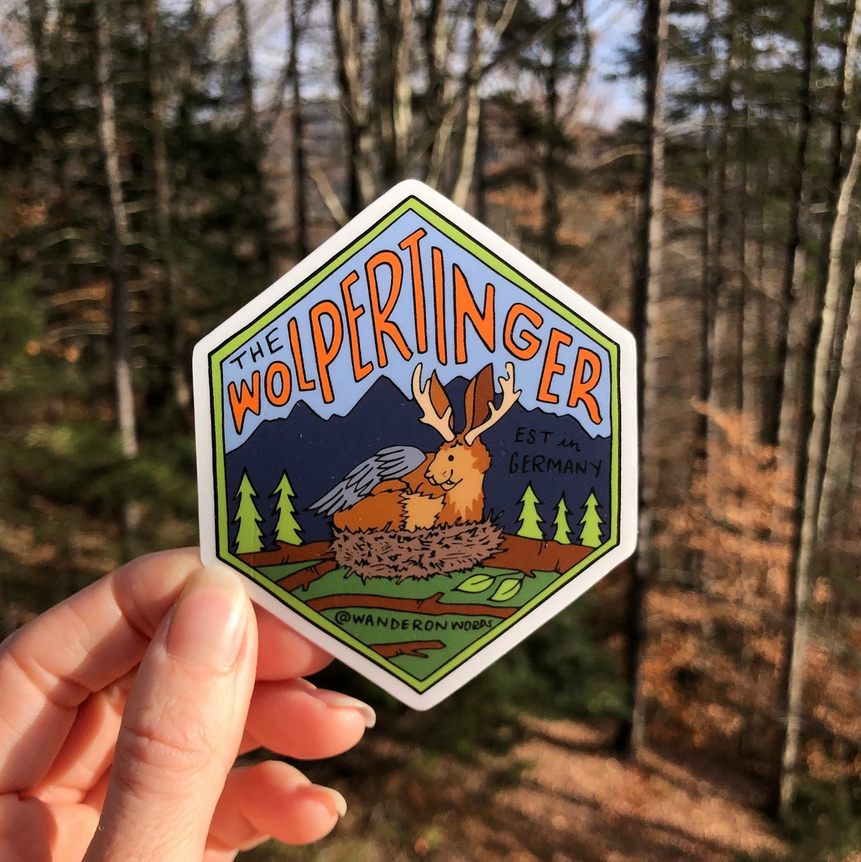 Wolpertinger Hand-Drawn Cryptid Sticker