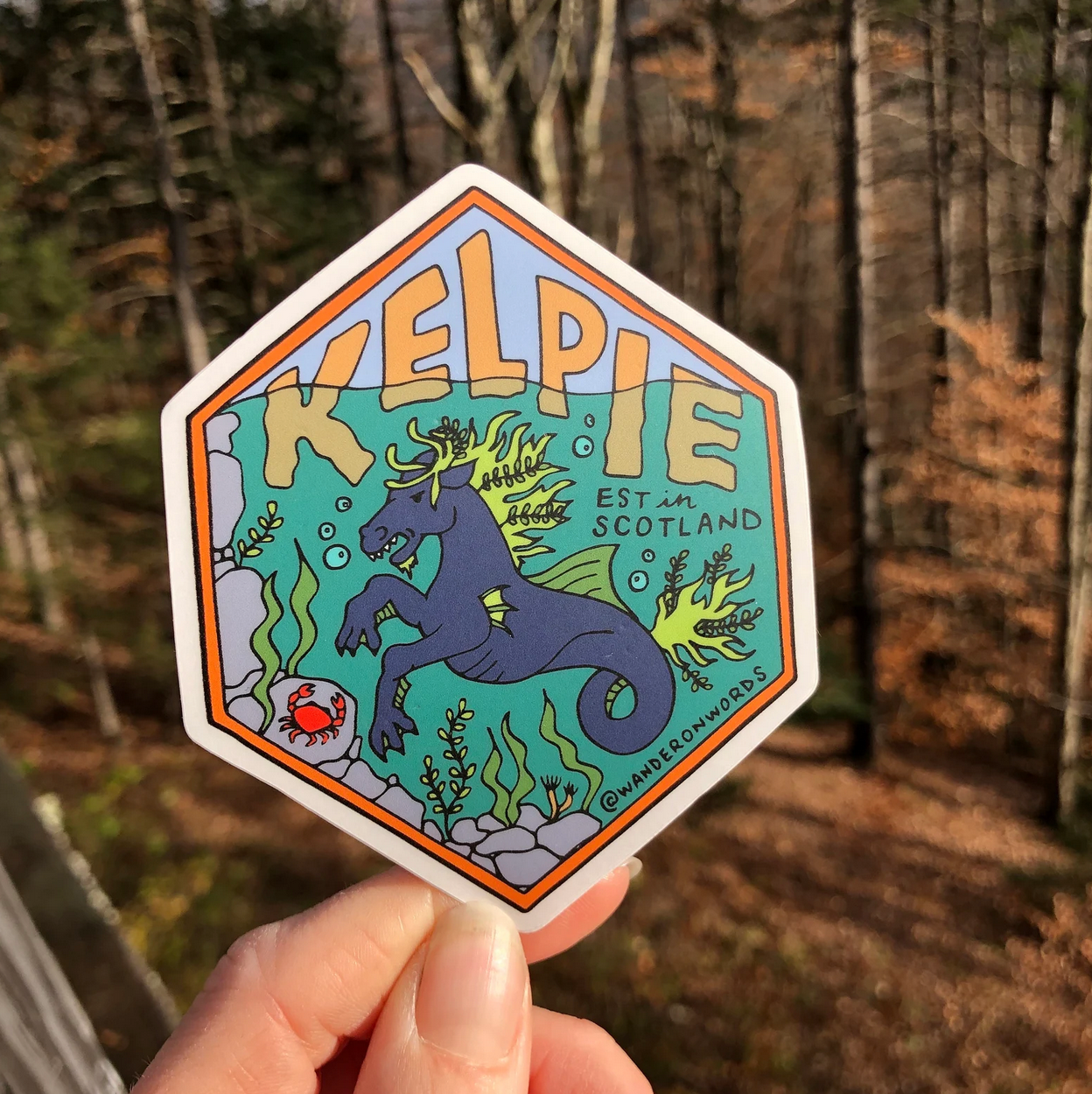 Kelpie Hand-Drawn Cryptid Sticker