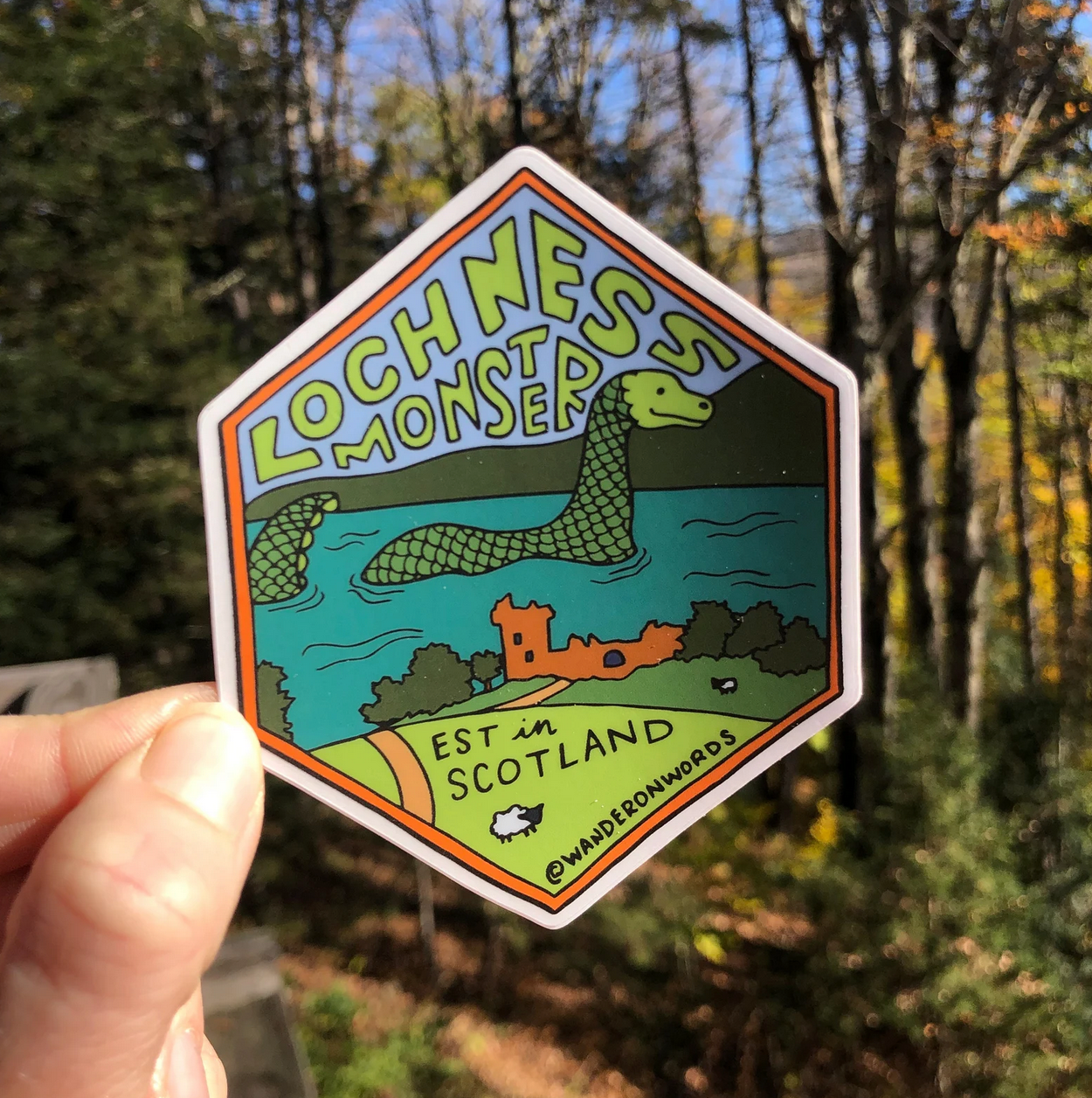 Loch Ness Monster Hand-Drawn Cryptid Sticker