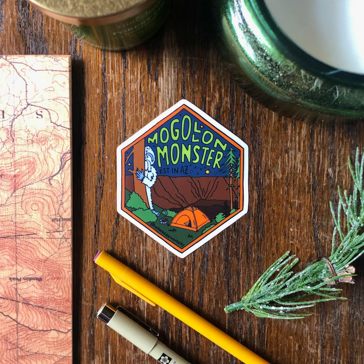 Mogollon Monster Hand-Drawn Cryptid Sticker