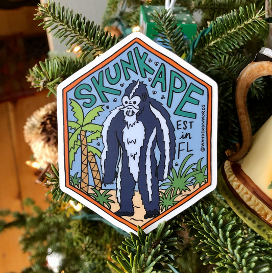 Skunk Ape Hand-Drawn Cryptid Sticker