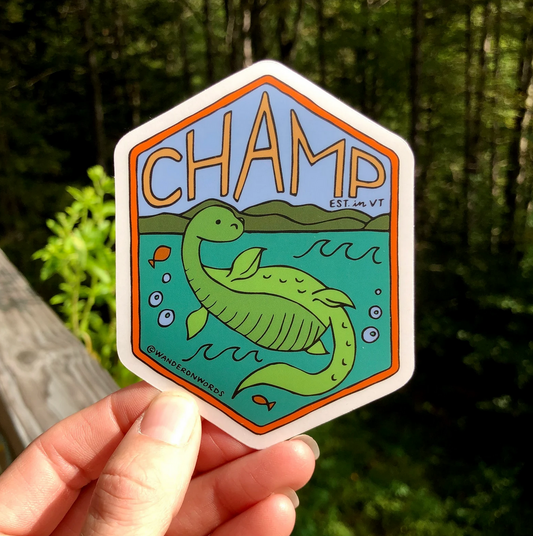 Champ Hand-Drawn Cryptid Sticker